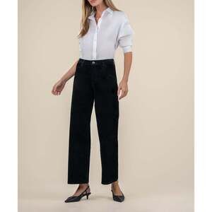 Kut from the Kloth Jean Velvet High Rise Wide Leg Size 1010 / Black